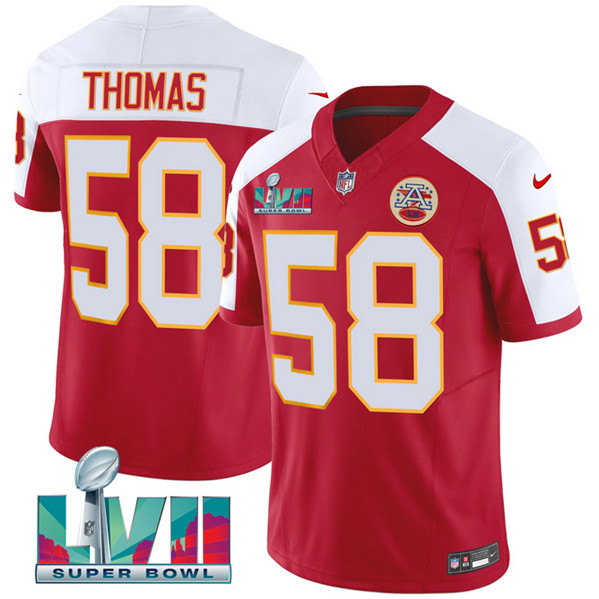 Men’s Kansas City Chiefs #58 Derrick Thomas Red 2023 F.U.S.E. With Super Bowl LVII Patch Vapor Untouchable Limited Stitched Jersey Men’s Kansas City Chiefs #58 Derrick Thomas Red 2023 F.U.S.E. With Super Bowl LVII Patch Vapor Untouchable Limited Stitched Jersey